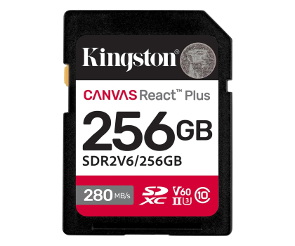 Karta pamięci SD Kingston 256GB SDXC Canvas React Plus UHS-II V60 4K